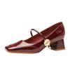 5889 Classic fashion versatile and delicate Mary Jane thick heel high heel square head women's new single shoes women