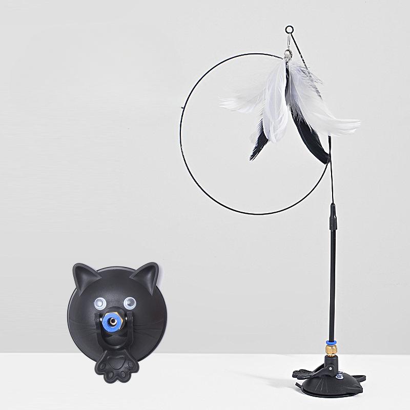 Katze Lustiger Stab Aufgerüsteter Kraftvoller Saugfuß Katze Lustiger Stab Katzenkopf-Form Draht Katze Lustiger Stab Katze Lustiges Spielzeug