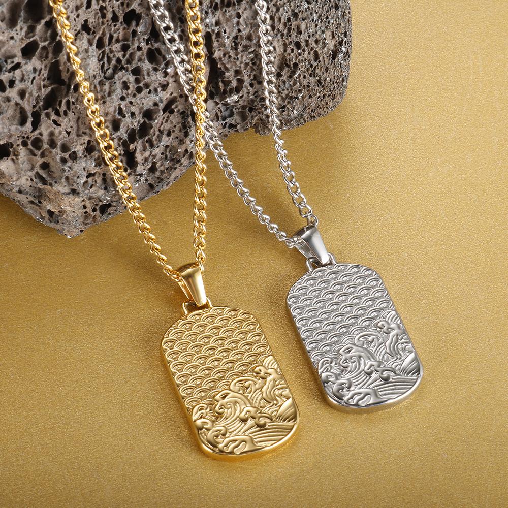 Square Pendants Delicate Stainless Steel Chain Pendant Necklace For Women Necklace