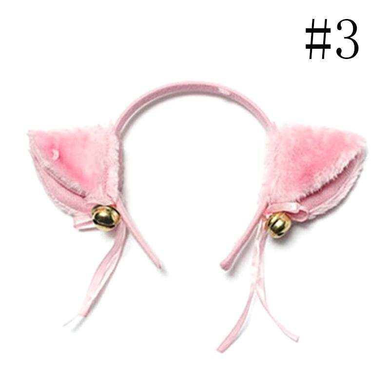 Cute Cat Fox Ears Headband Bell Bow Cosplay Halloween Party Fancy Costume