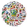 50 Sheets World Cup National Flag Cartoon Stickers: Creative, Cultural Decorations for Stationery, Planners, Notebooks