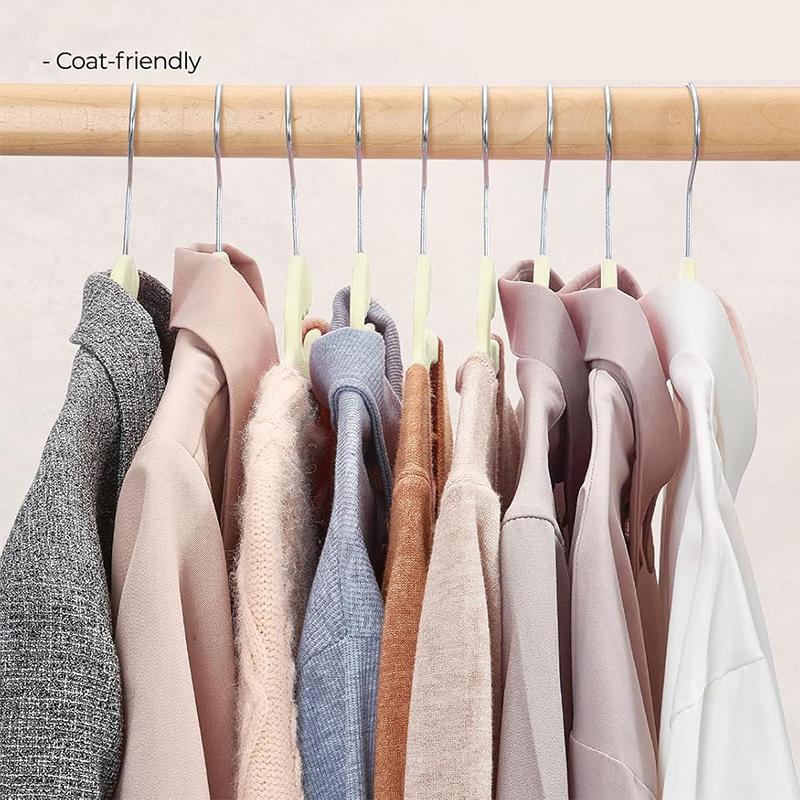 Velvet Hangers 5/10/15 Pack Beige,Non Slip Felt Coats and Suit Organizer for Closet,Lightweight Thin Space Saving Dress Hanger