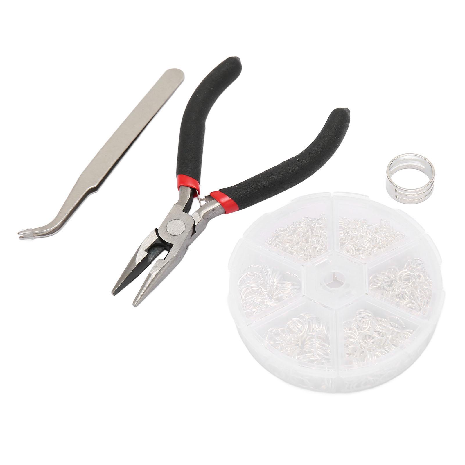 

Jump Rings Assorted Size Smoothing Colorfast Sturdy Alloy Steel Jewelry Making Rings with Pliers Tweezers for Craft DIY