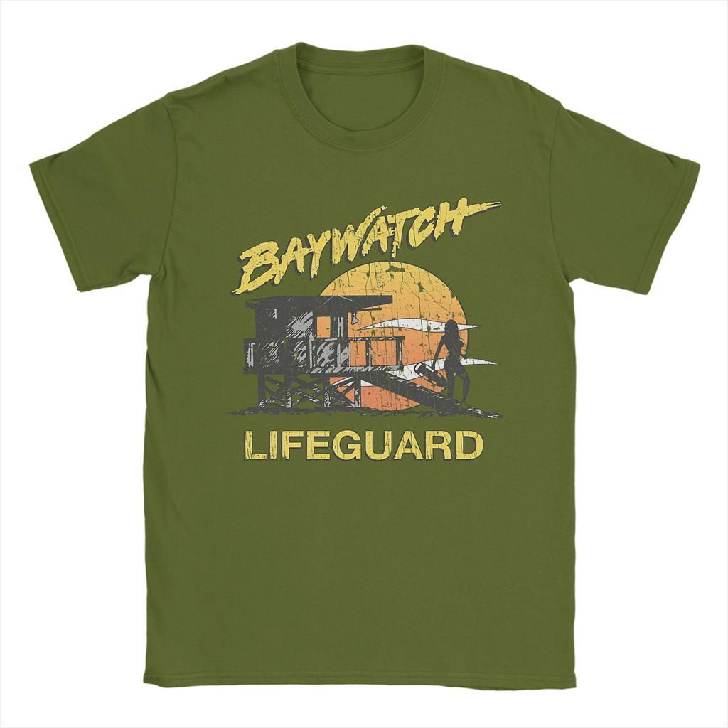 Oversized T Shirt Summer Baywatch Lifeguard Sunset 1989 Hipster T Shirts Cotton Tshirt Men Aesthetic Short Sleeve Top Tees