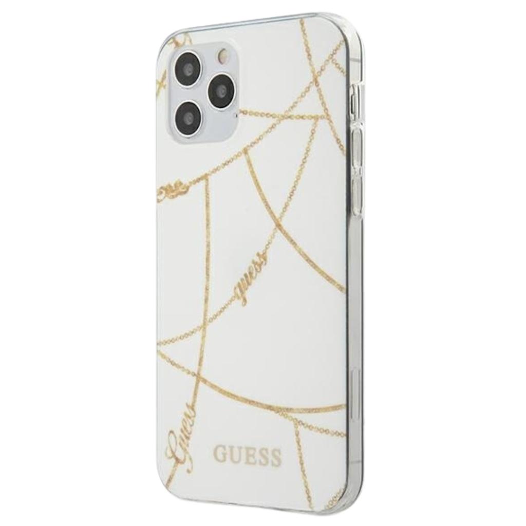Guess Guhcp12Lpcuchwh Iphone12 Pro Max 6,7  Biały/White Hardcase Gold Chain Collection