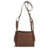 Barcos Shrink Leather 2-Way HandbagShoulder Bag with Two Handle Straps. Simple, Sophisticated, and Practical for Long-lasting Use. Brown.
