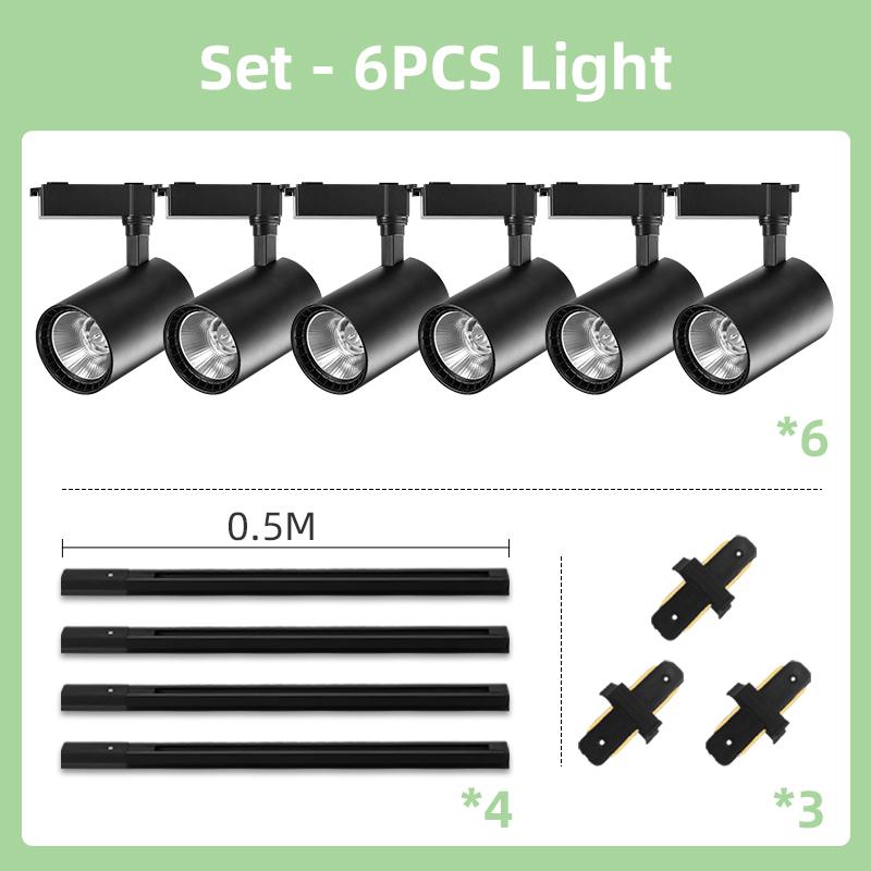 LED Track Light Set COB Track Lamp Rail Lighting for 20/30/40W Home Spotlight Indoor Clothing Shop Store Bedroom Lamp Fixture