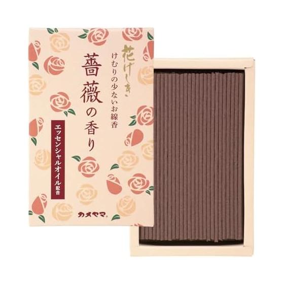 Kameyama Hanageshiki Rose Scent, Mini Size, Approx. 50g, Approx. 170 Sticks, Incense, Low Smoke