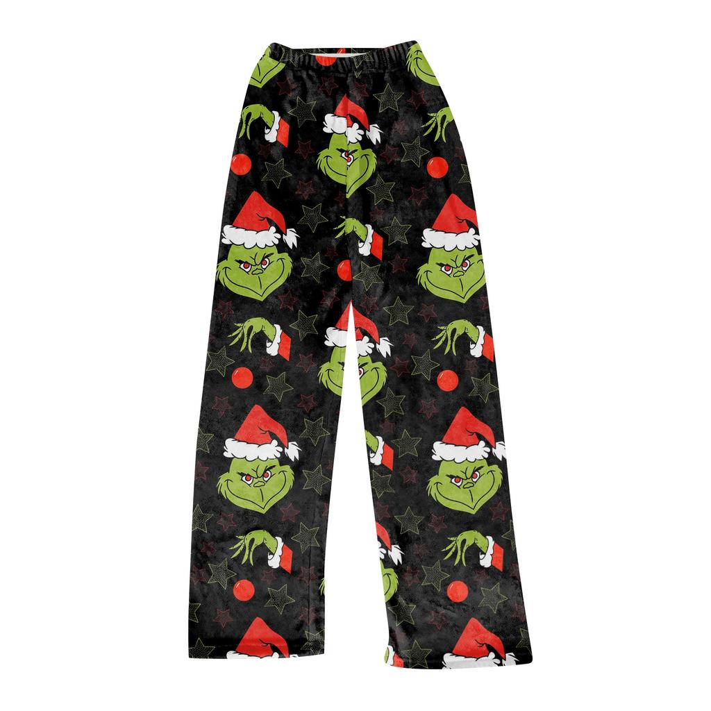 Damen Freizeithose mit lockerem Schnitt und Weihnachtsdruck
