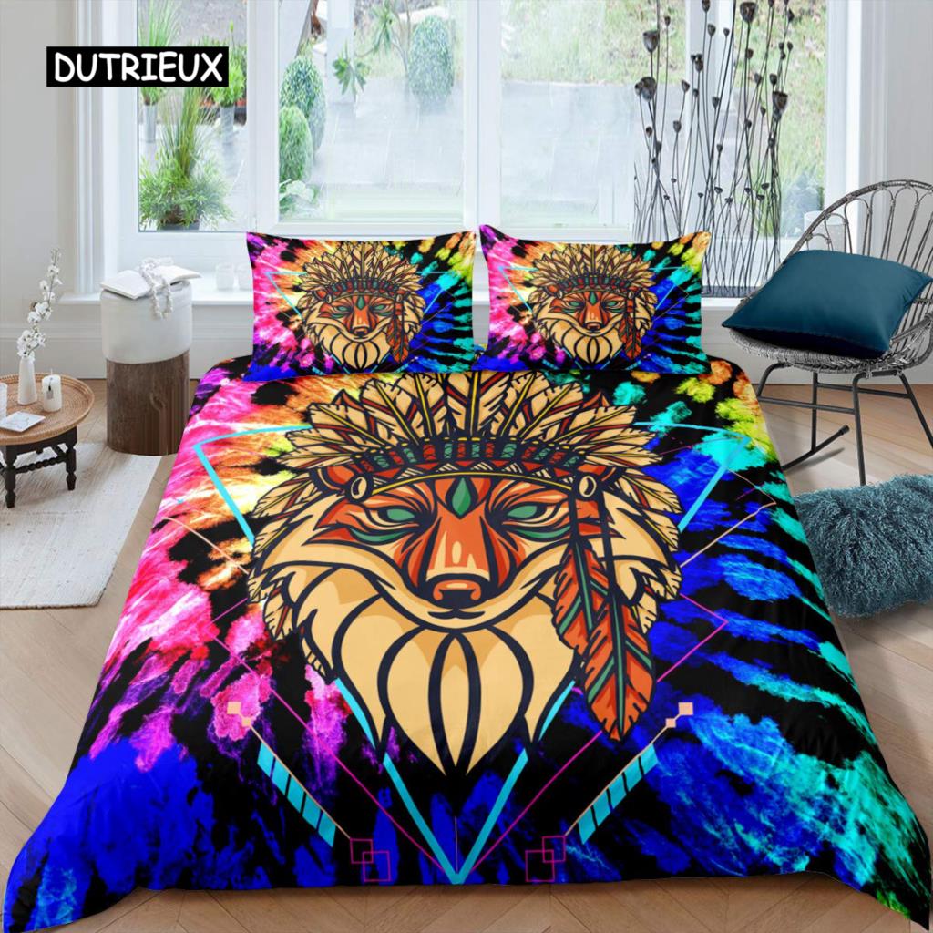 Lejon Påslakanset King Size Afrika Vilda Djur Storkatt Sängkläder Gyllene Lejon Vilar 2/3 Delar Barn Djur Enkelt Täcke Överdrag