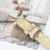 Bling Bling Sparkling Rhinestone Belt Glitter Slide Buckle Belt Fashion Trendy Waistband  Women