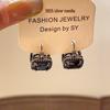 Versatile Zircon Square Ear Cuffs: Double-Sided, Simple Luxury Fashion Earrings