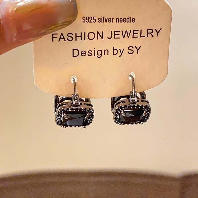 Versatile Zircon Square Ear Cuffs: Double-Sided, Simple Luxury Fashion Earrings