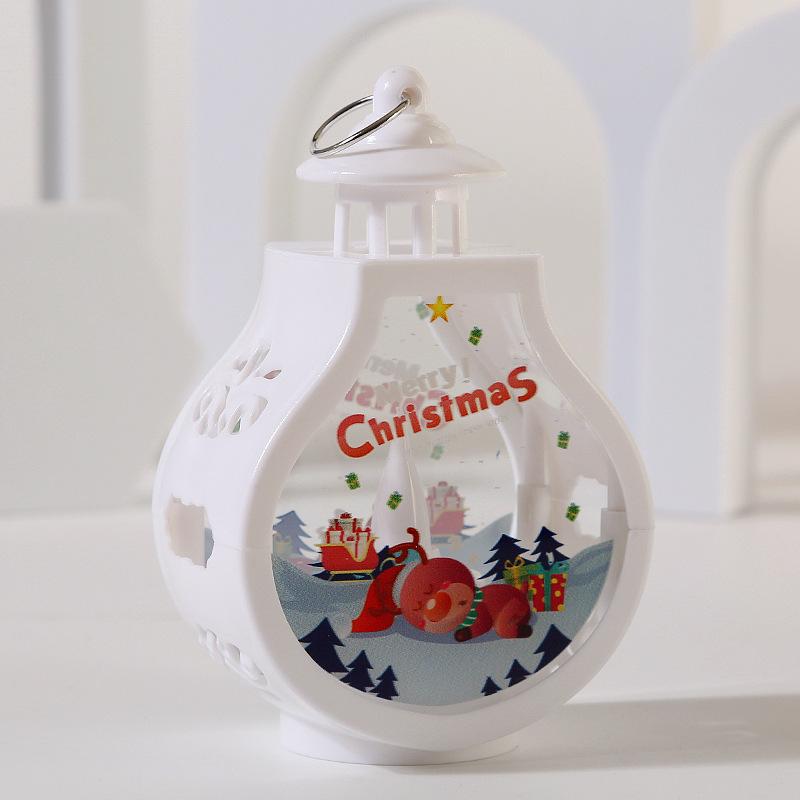Christmas Candle Wind Lamp Table Ornaments Lamp Night Lamp Old Man Snowman Santa Claus Elk Christmas Gift Light Decorative Light
