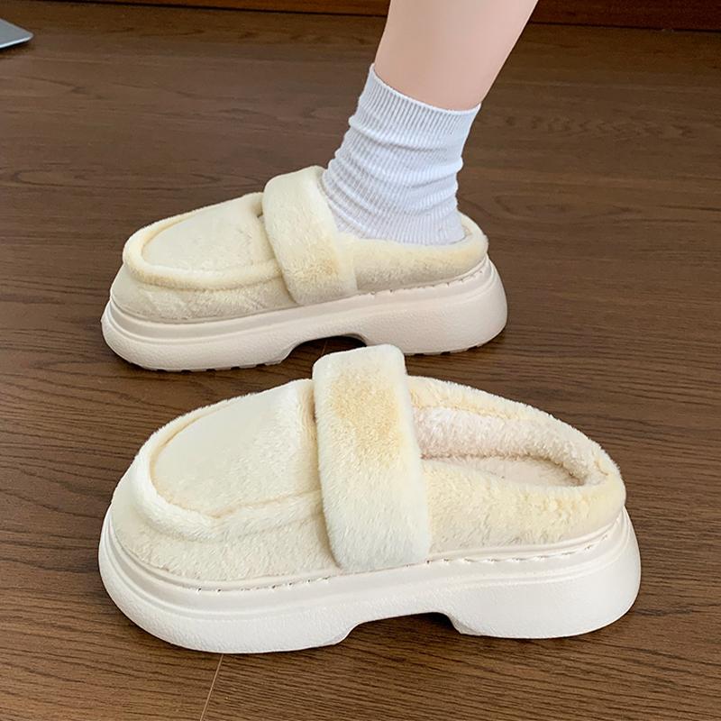 Fashion Flats Women Cotton Slippers Fur Winter Warm Mules Shoes Fashion Cozy Woman Botas 2025 New Short Plush Casual Zapatos De Mujer