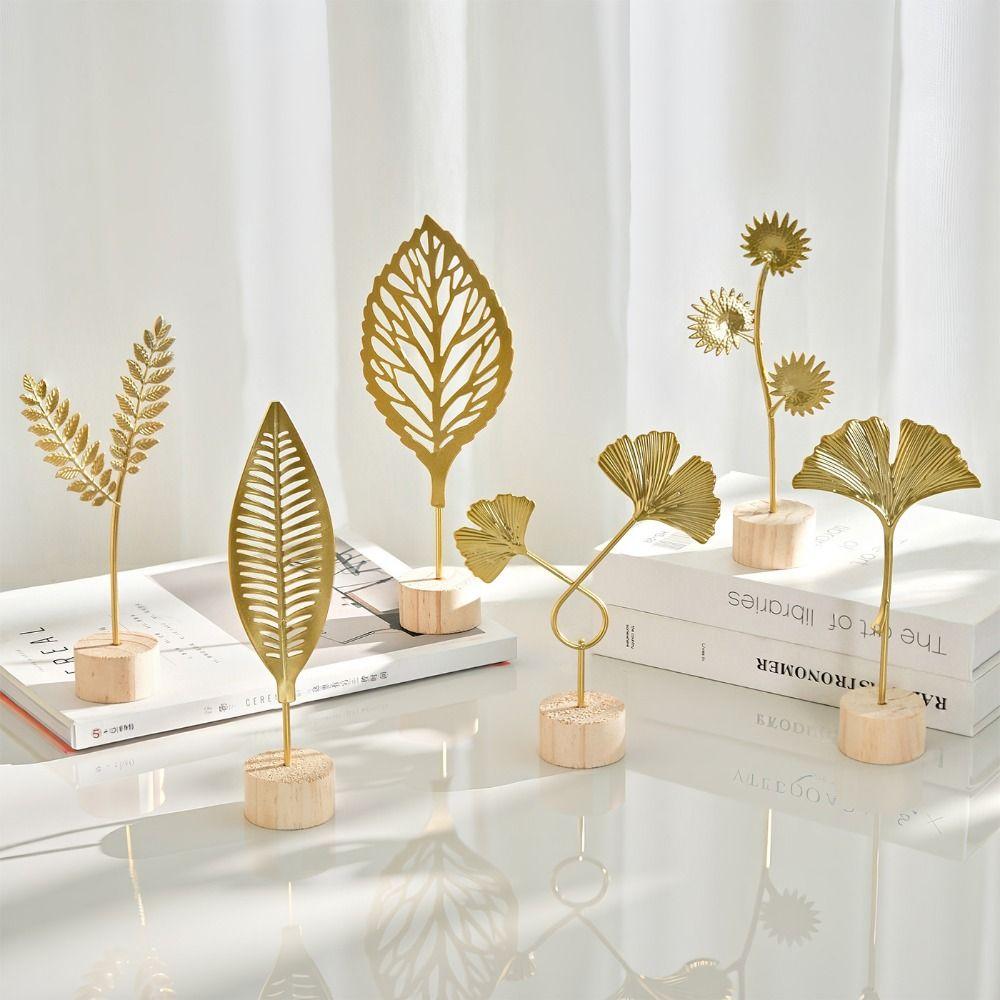 Wood Base Decorative Handicraft Metal Ironwork Desktop Ornament  Home Decoration