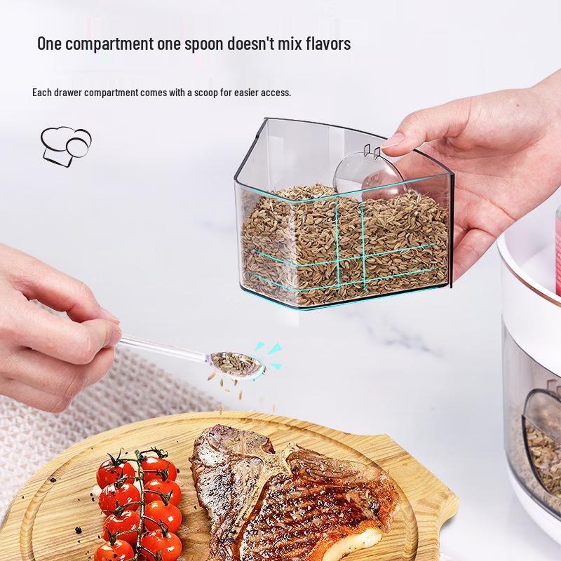 RuHan Rotating Multi-Compartment Spice Box