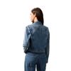 Calvin Klein Vintage Style Double Pocket Cotton Short Denim Jacket Women Jackets Light-Blue J224542