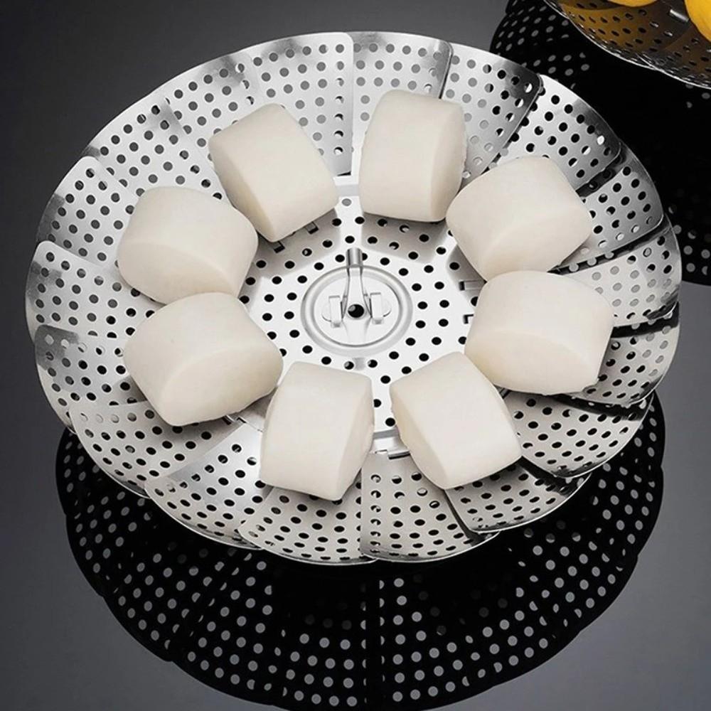 Lotus Leaf Shape Steamer Rack Stainless Steel Steamer Plate Vegetable Fruit Basket  Kitchen Tools