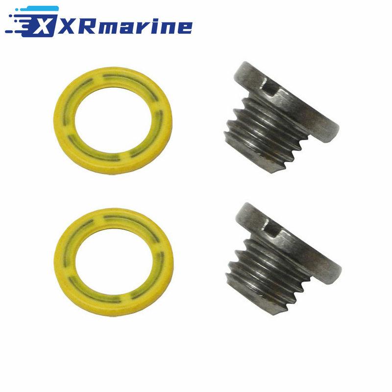 2 PCS Marine Drain Plug Screw Kits 10-79953Q2 for Mercury MERCRUISER Replaces 10-79953A2 18-2244 22420 10-79953Q04