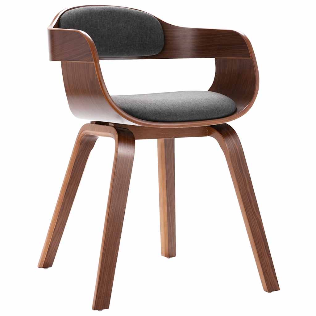 Dining Chair Dark Grey Bentwood Frame and Fabric