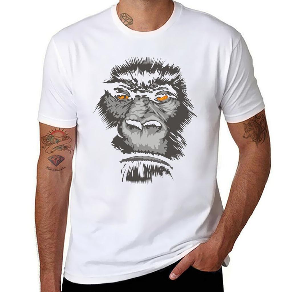 Cool Real Apes Monkey Face Tshirt Heavy Duty Casual Work Tee