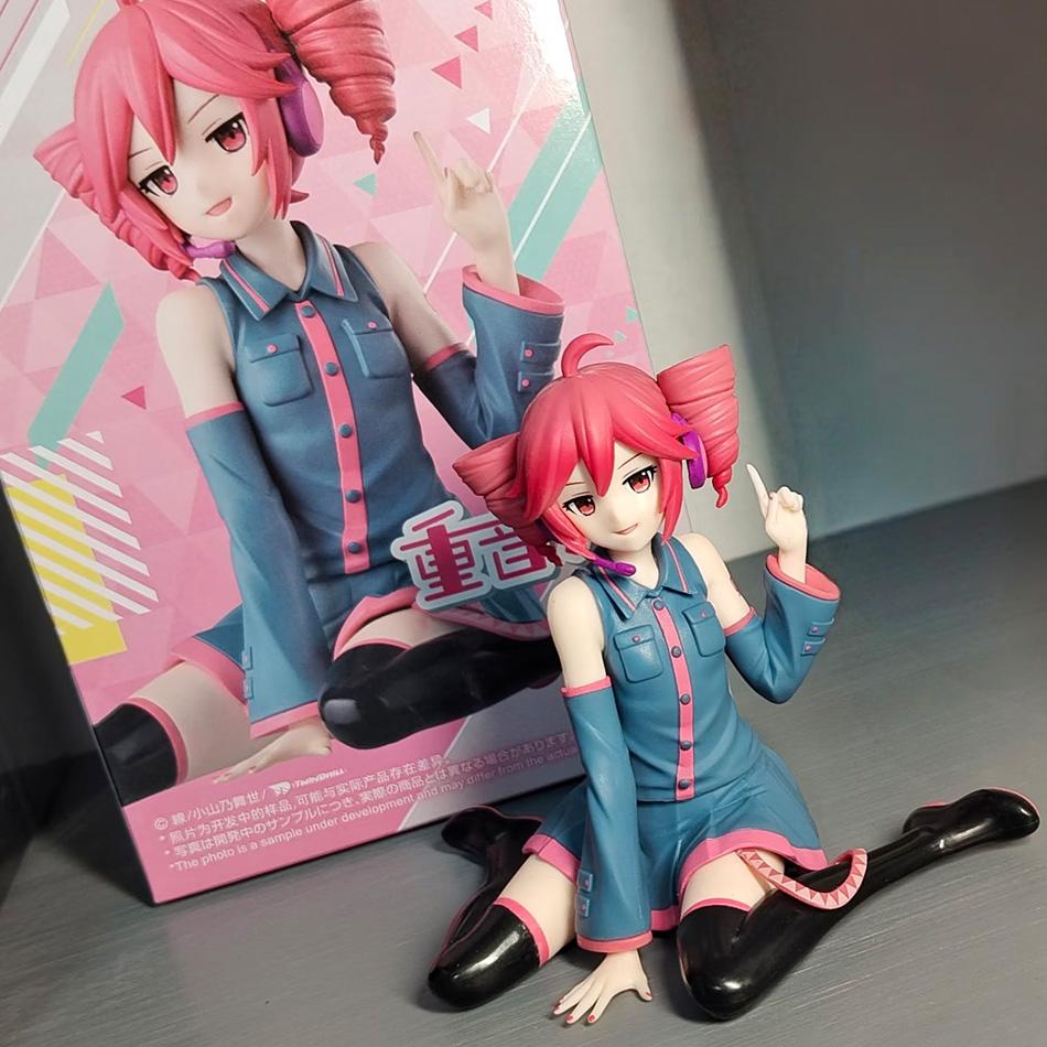 Kasane Teto Twin-Tail Anime Girl Figure Set – 2PCS PVC Collectible Dolls with Two Poses, Cute Character Statues for Desktop Deco