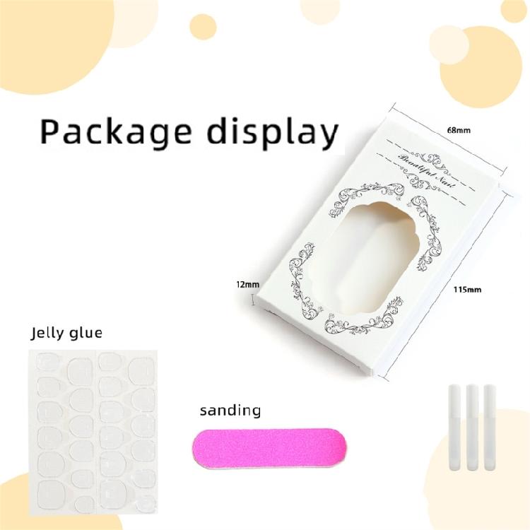 24 Pieces Almond French Tip Press On Nail With Golden Star Designs Stick On Nail Manicure For Parties And Event