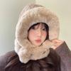 Cute Versatile Lei Feng Hat for Women's Windproof and Cold Riding Plush Versatile Balaclava Hat Ear Protection and Warm Hat