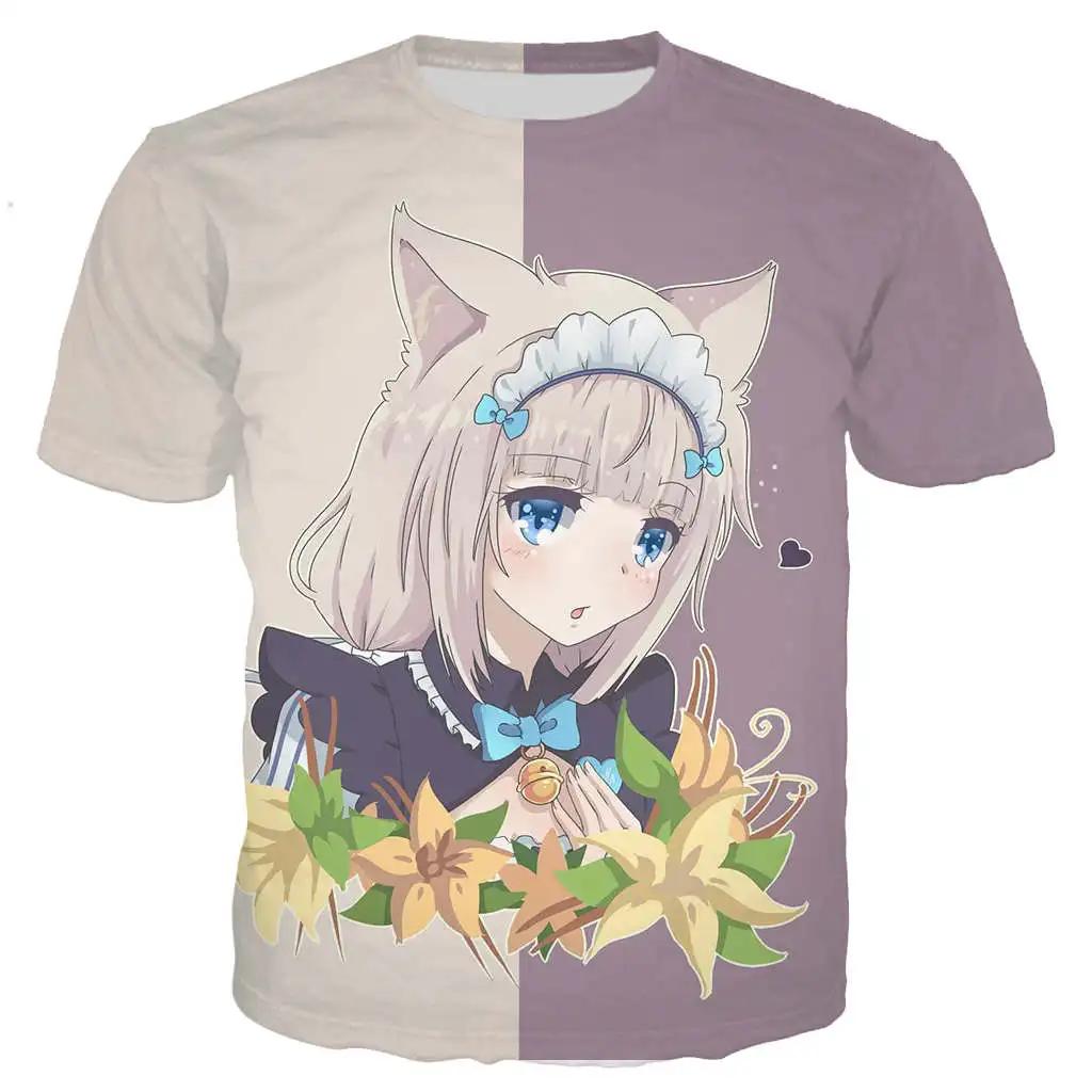 New Cool Men Women Nekopara Chocolate Vanilla 3D Printed Cute Anime Harajuku Style Street Comfortable Casual Short Sleeve T-shirt