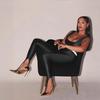 Euro-Amerikanische High-Waist Glitzer-Leggings mit silbernem Glitzer-Bund