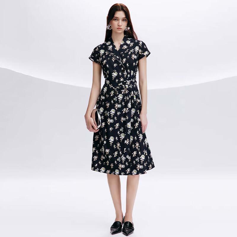 JESSIE Waist-Cinching Printed Midi Dress