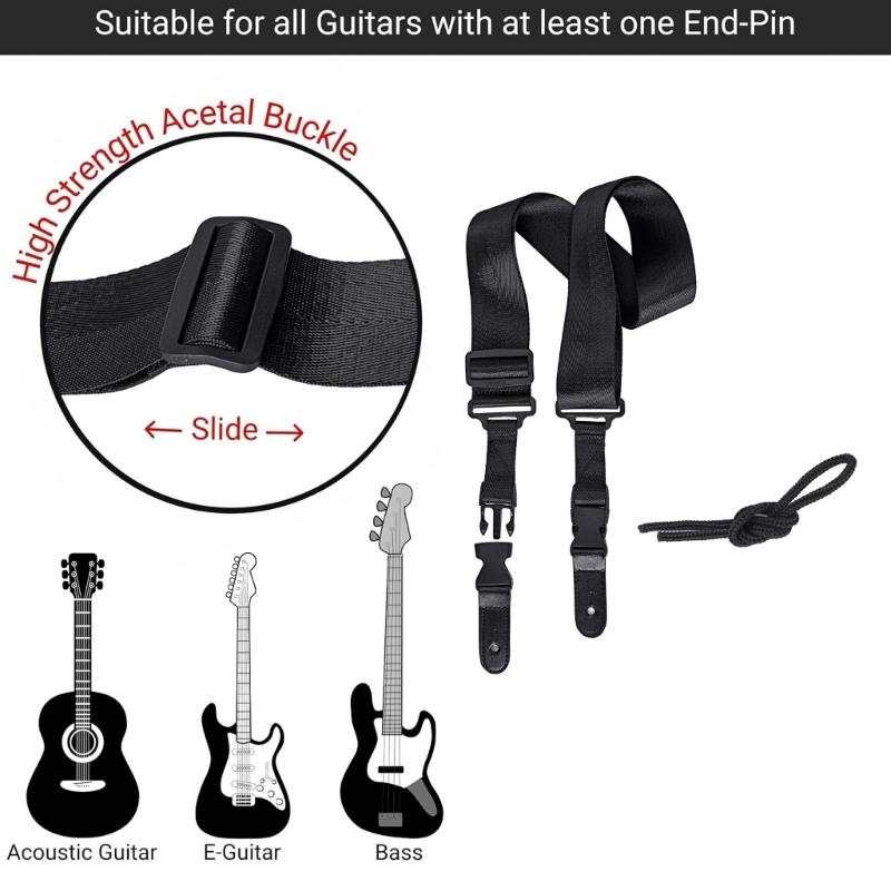 Guitar Shoulder Strap Length Adjustable Guitar Belt Nylon Shoulder Strap Belt for Electric Acoustics Guitar