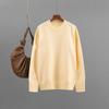 Autumn and Winter New Basic Round Neck Solid Color Loose Pullover Sweater, Women's Knitted Base Layer Top