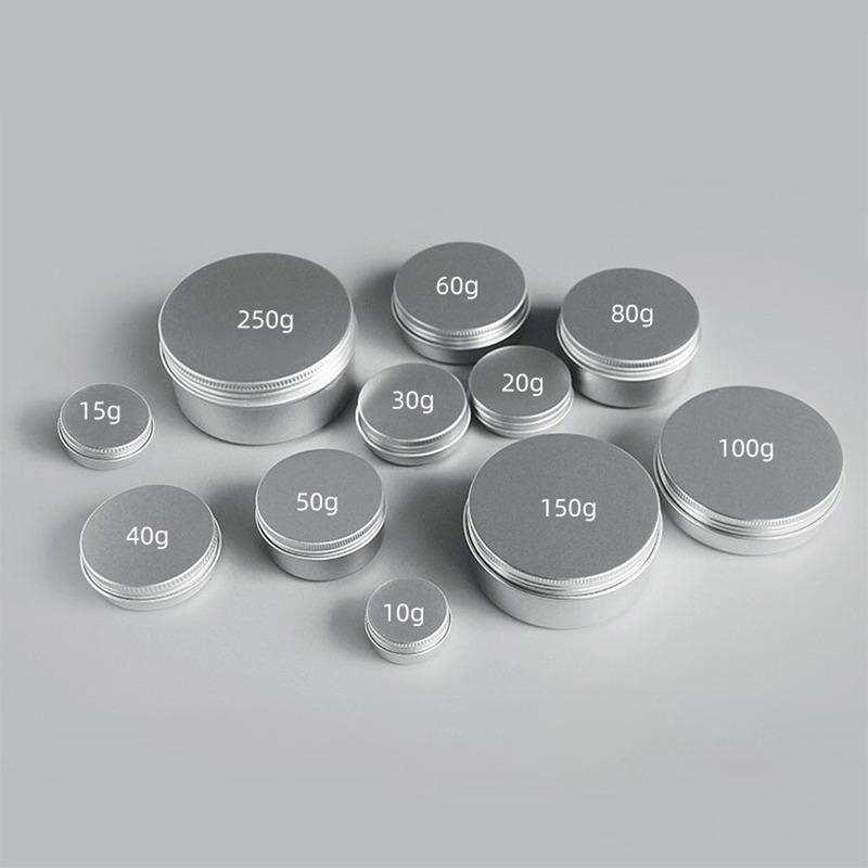 50PCS 10g 30g 50g 100g Aluminum Tin Jars Empty Cosmetics Container Metal Candle Jars with Lids Lip Balm Pot Face Eye Cream Box