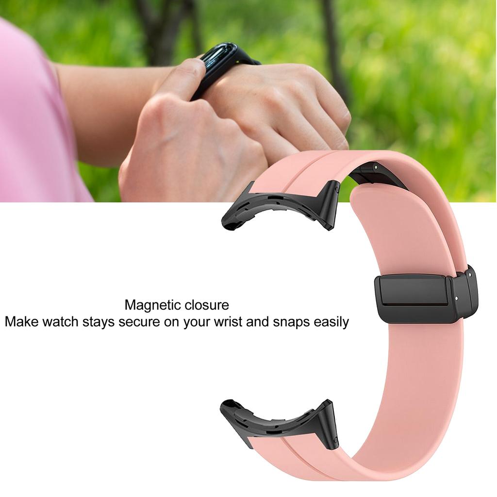 Silicone Watch Bands Soft Elastic Smartwatch Strap with Magnetic Folding Buckle for Google Pixel Silicone Watch Strap