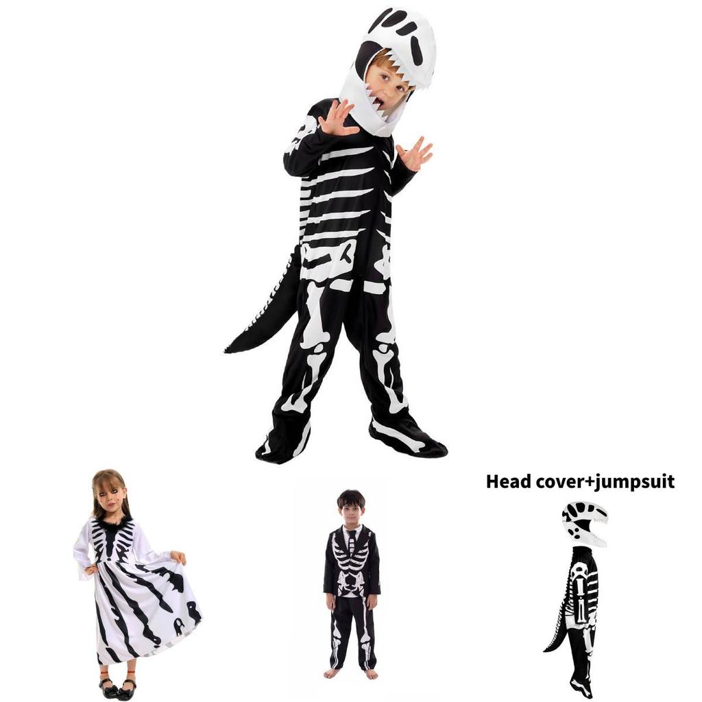 Skeleton Cosplay Costume For Kids Halloween Party And Stage Show