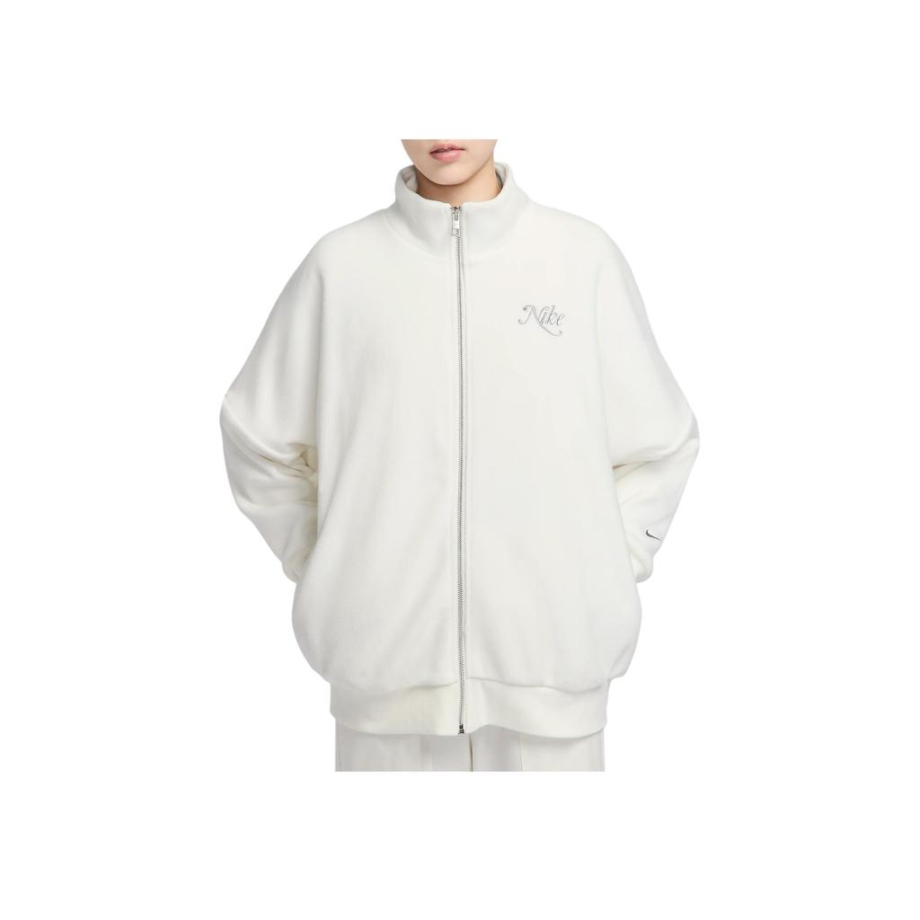 Nike Sportswear Comfortable Retro Sports Stand Collar Zip Jacket Women Jackets Sail-White HQ7977-133