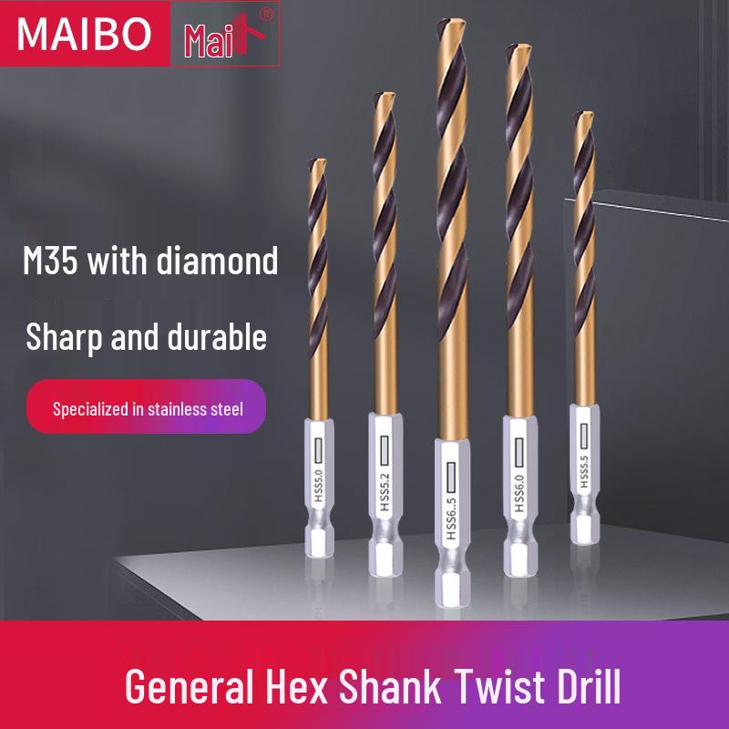 High Hardness Alloy Cobalt Hex Shank Twist Drill Set for Stainless Steel
