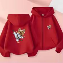 Kids Zip Up Hooded Jacket Cute Yorkshire Terrier Karate Dog Graphic Long Sleeve Casual Sports Hoodie For Boys Girls Daily Tops