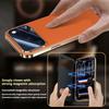 Capa de Couro com Ímã Automático para Janela Inteligente para iPhone 17 Pro Max 17Pro Bumper Flip Carteira de Couro de Vaca Capa Galvanizada
