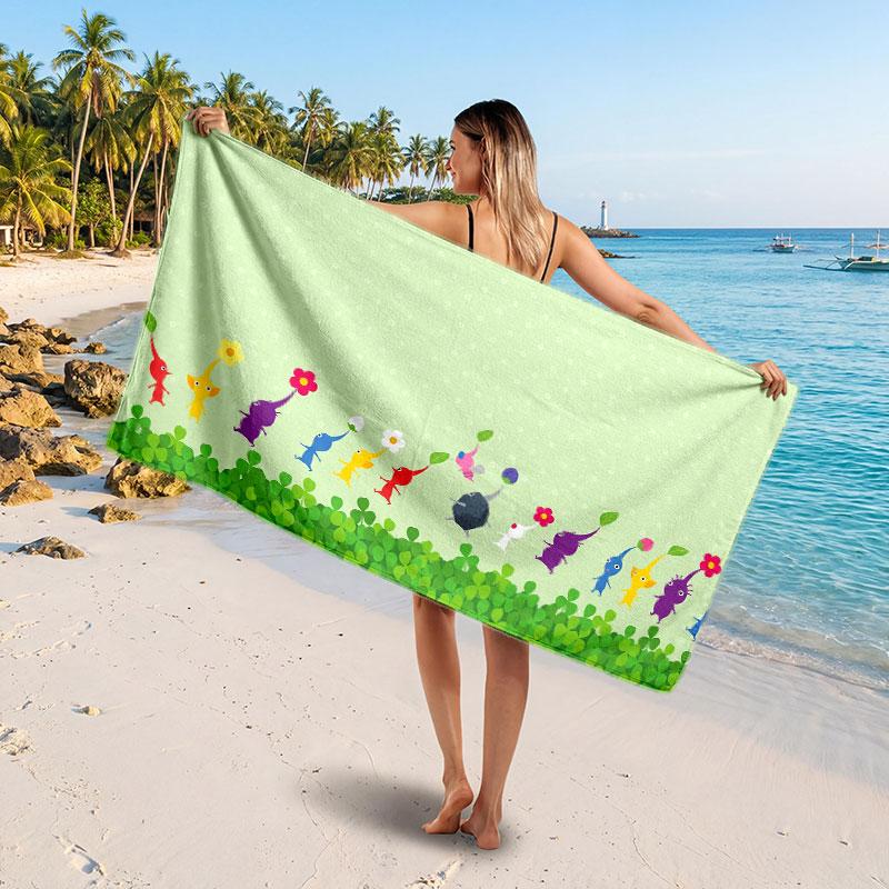 Large Beach TowelPikmin Soft Absorbent Towel Beach Bath Home Use