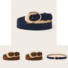 Minimally Retro Gold Ring Buckle Decorative Suede Women Casual Belt For Fashion Accessories
