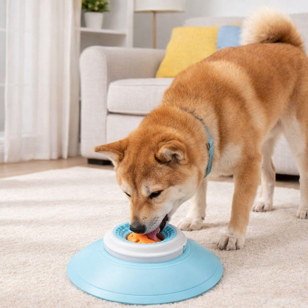 Interactive Dog Licking Bowl Plastic Liquid Food Feeder Funny Slow Food Plate  Puppy Training