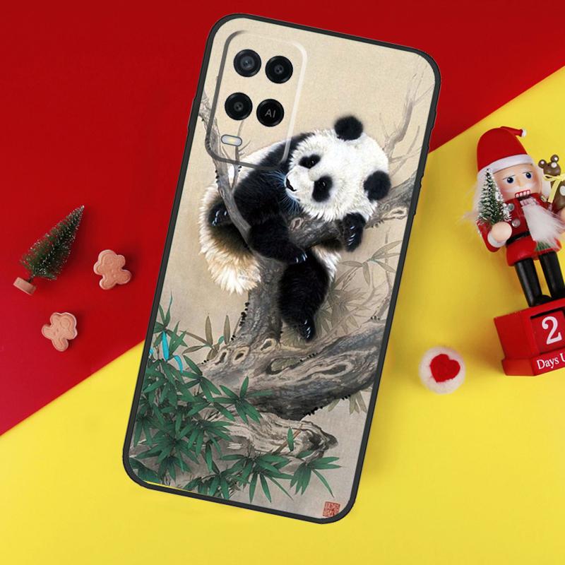 Panda Animal Cute Bear Case For Oppo A80 A60 A40 A15 A16 A17 A57 A94 A74 A54 A76 A96 A18 A38 A58 A78 A98 A6 A5 Pro