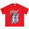 Idgaf Funny Cat Meme T Shirt Unisex Unisex Fashion TShirt Summer Shortsleeved Loose Casual Cotton Oversized Hiphop Tshirts Tops