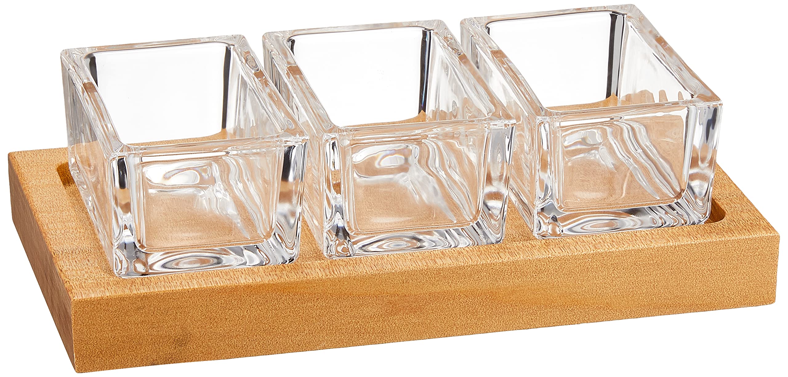 

Emtaka 3-Piece Glass Condiment Set, Commercial Grade, Includes a Tray for Perfect Placement of Caster Sets, Made in Japan, ETK-683
