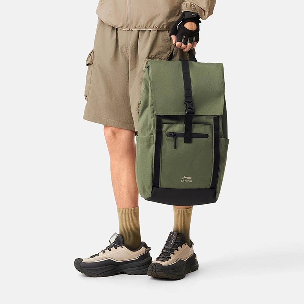 New LiNing Polyester Backpack Unisex Army Canvas Green ABSV017-2