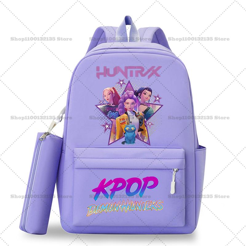 Kpop Demon Hunters Schoolbag Backpack for Student Teenager Rucksack Girl Casual Kawaii School Bag Travel Knapsack Mochila Present