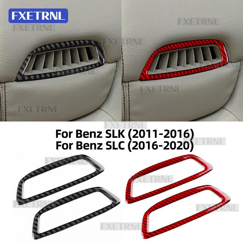 For Mercedes Benz SLK R172 2011-2015 2016 SLC 2016- Real Soft Carbon Fiber Car Seat Headrest Panel Interior Trim Sticker